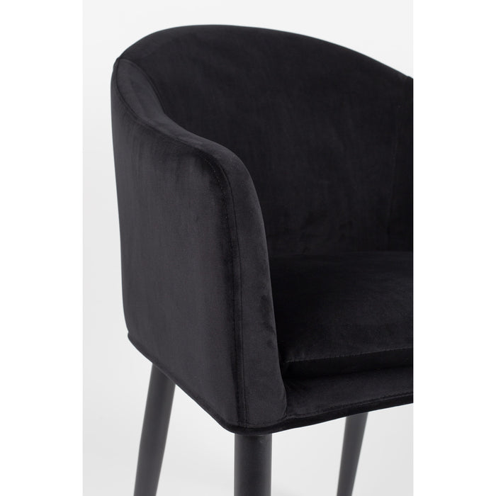 Eetkamerstoel Catelyn Stof Zwart 55.5x57 cm-Eetkamerstoelen-Creating Home