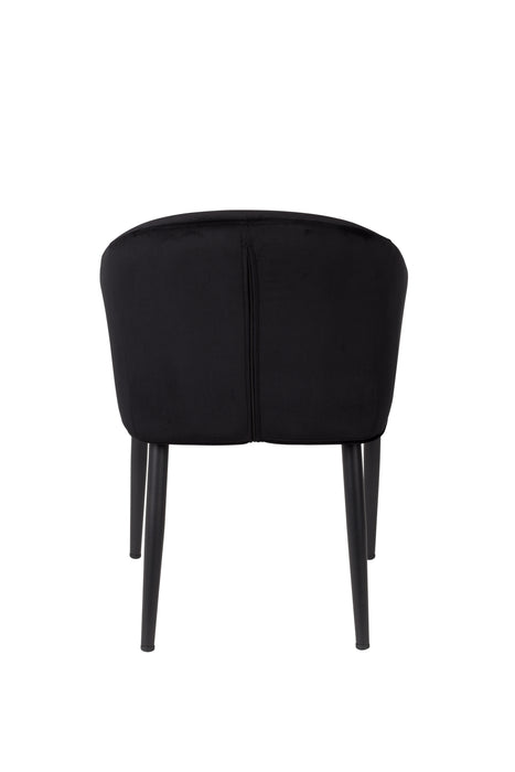Eetkamerstoel Catelyn Stof Zwart 55.5x57 cm-Eetkamerstoelen-Creating Home