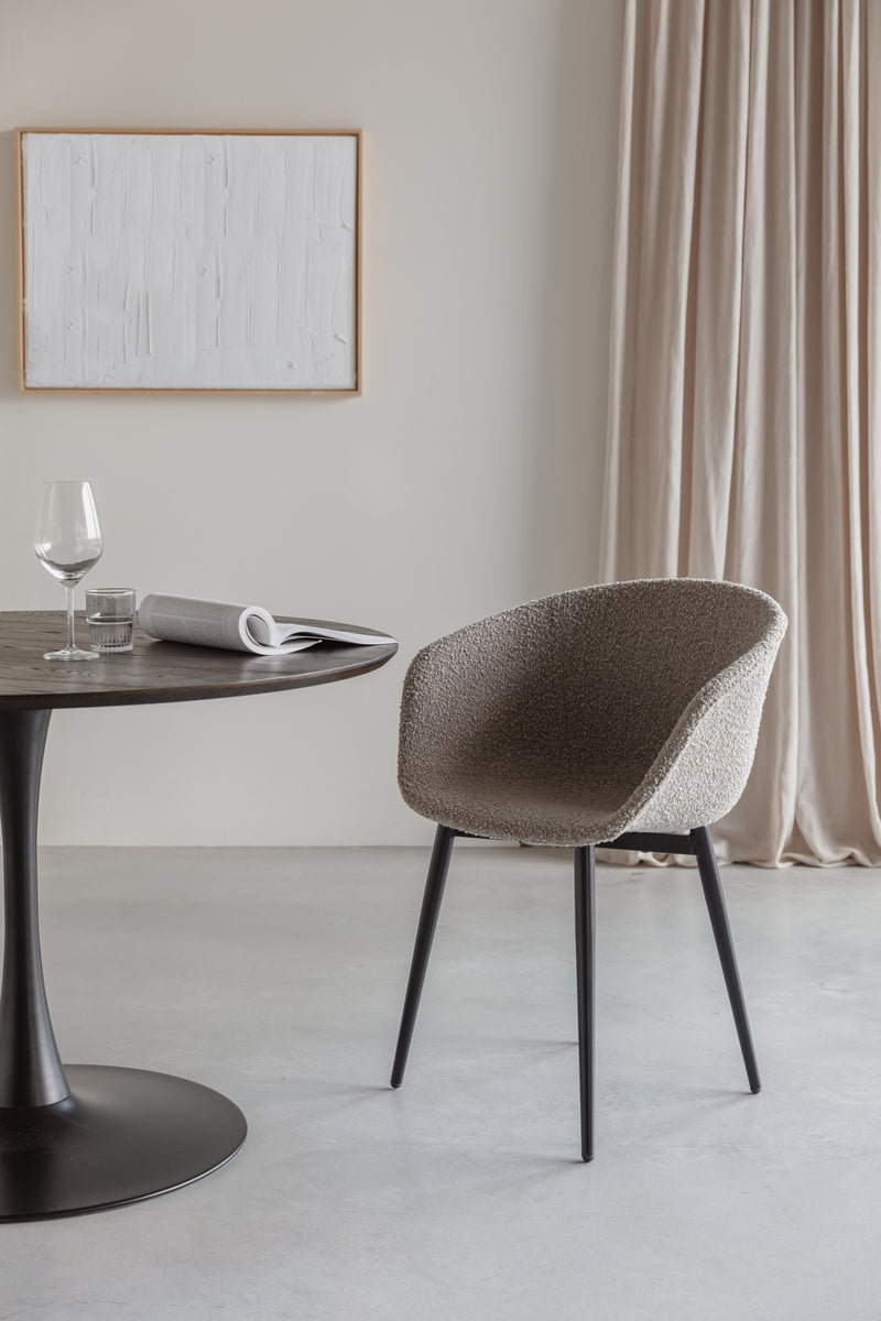 Eetkamerstoel Charly Polyester Grijs 52.5x63 cm-Eetkamerstoelen-Creating Home