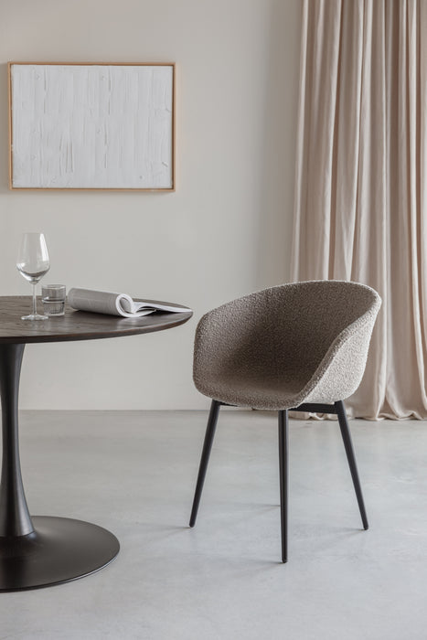 Eetkamerstoel Charly Polyester Grijs 52.5x63 cm-Eetkamerstoelen-Creating Home
