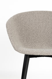 Eetkamerstoel Charly Polyester Grijs 52.5x63 cm-Eetkamerstoelen-Creating Home