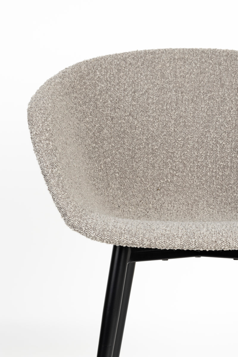 Eetkamerstoel Charly Polyester Grijs 52.5x63 cm-Eetkamerstoelen-Creating Home