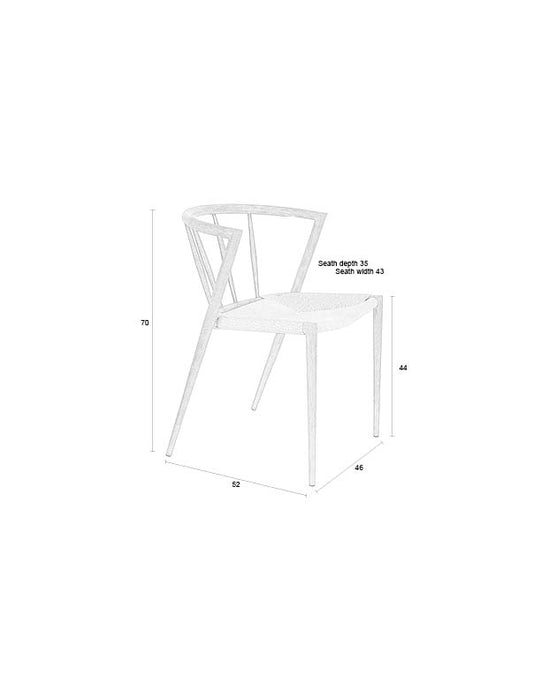 Eetkamerstoel Che Woven paper Naturel 46x52 cm-Fauteuils-Creating Home