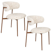 Eetkamerstoel Claes Off-white Polyester Wit 57.5x56.5 cm-Eetkamerstoelen-Creating Home