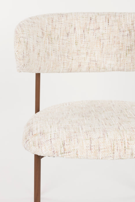 Eetkamerstoel Claes Off-white Polyester Wit 57.5x56.5 cm-Eetkamerstoelen-Creating Home