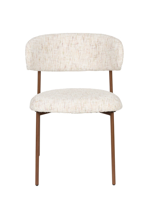 Eetkamerstoel Claes Off-white Polyester Wit 57.5x56.5 cm-Eetkamerstoelen-Creating Home