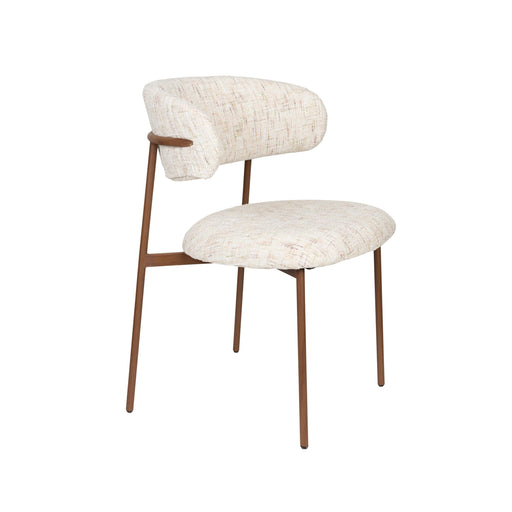 Eetkamerstoel Claes Off-white Polyester Wit 57.5x56.5 cm-Eetkamerstoelen-Creating Home