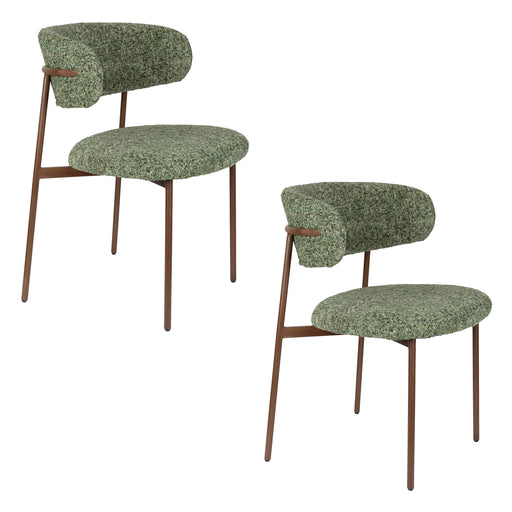 Eetkamerstoel Claes Polyester Groen 57.5x56.5 cm-Eetkamerstoelen-Creating Home