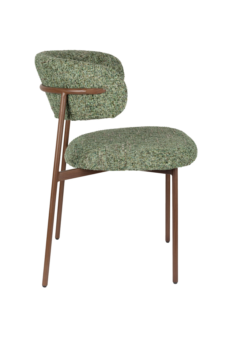 Eetkamerstoel Claes Polyester Groen 57.5x56.5 cm-Eetkamerstoelen-Creating Home
