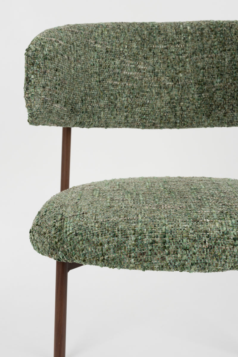 Eetkamerstoel Claes Polyester Groen 57.5x56.5 cm-Eetkamerstoelen-Creating Home