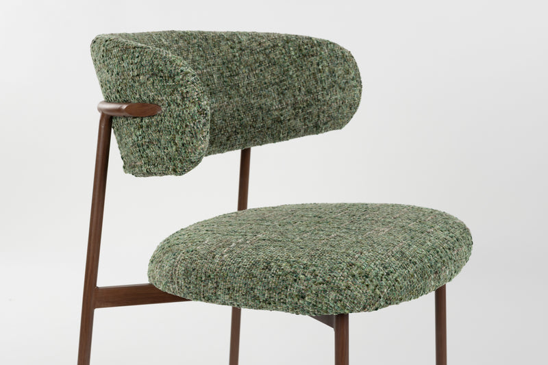 Eetkamerstoel Claes Polyester Groen 57.5x56.5 cm-Eetkamerstoelen-Creating Home