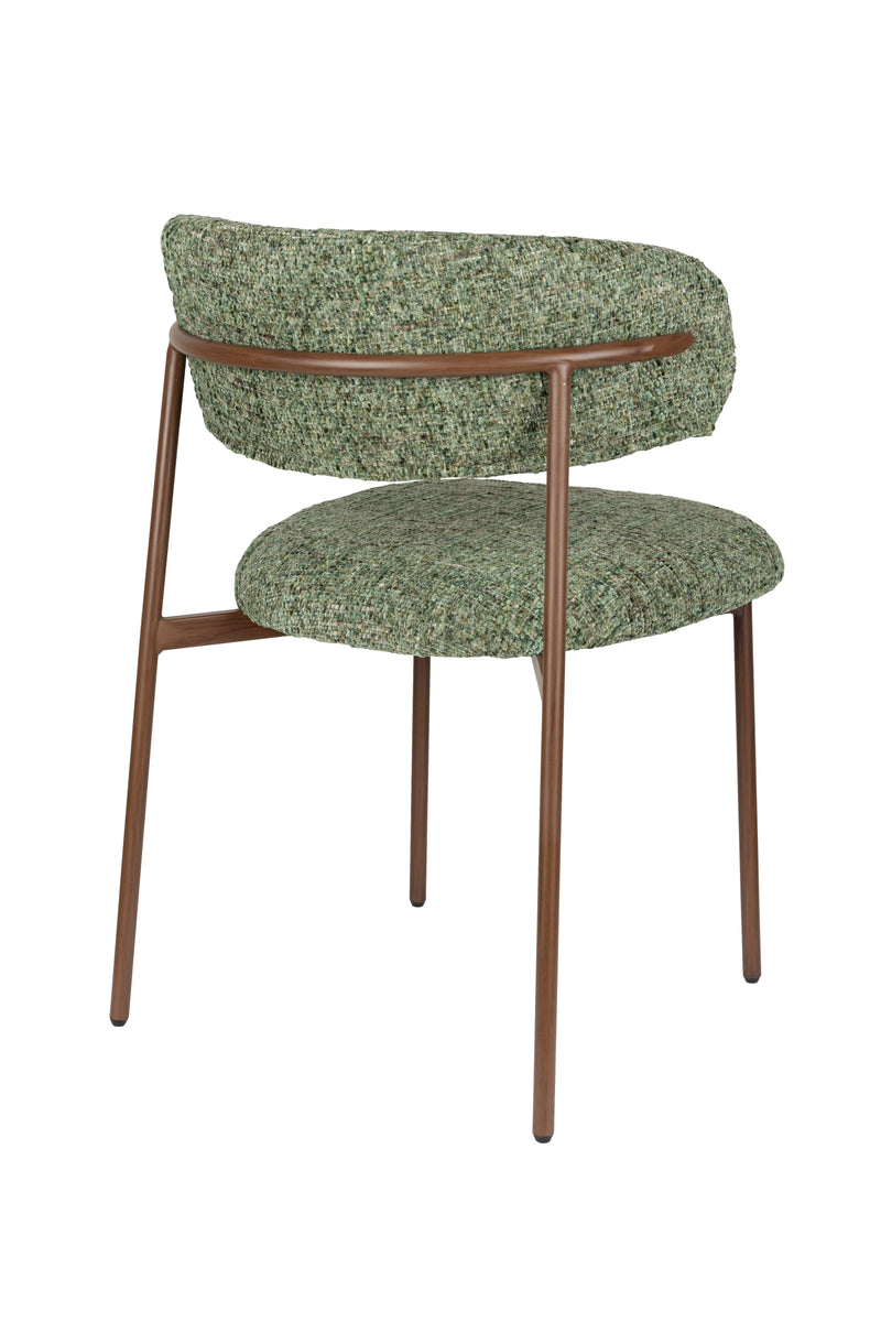 Eetkamerstoel Claes Polyester Groen 57.5x56.5 cm-Eetkamerstoelen-Creating Home