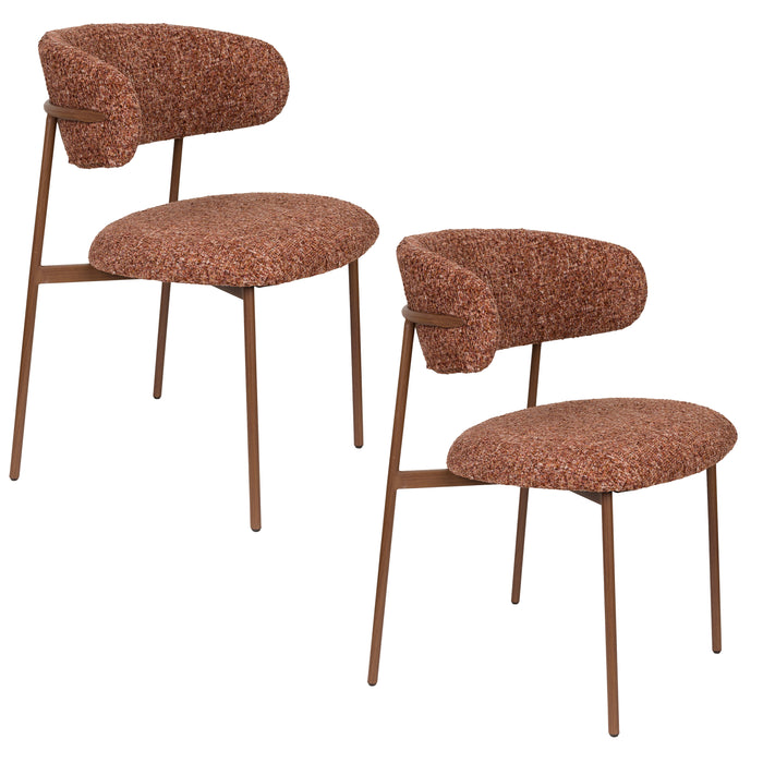 Eetkamerstoel Claes Polyester Terracotta 57.5x56.5 cm-Eetkamerstoelen-Creating Home