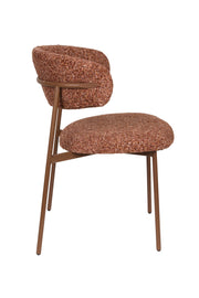 Eetkamerstoel Claes Polyester Terracotta 57.5x56.5 cm-Eetkamerstoelen-Creating Home