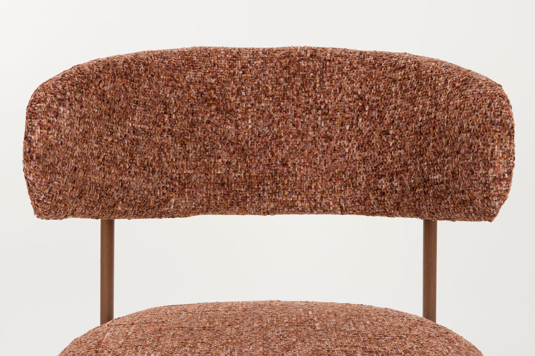 Eetkamerstoel Claes Polyester Terracotta 57.5x56.5 cm-Eetkamerstoelen-Creating Home