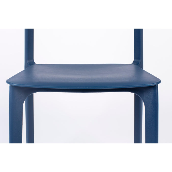 Eetkamerstoel Clive Donker Plastic Blauw 47x48 cm-Eetkamerstoelen-Creating Home
