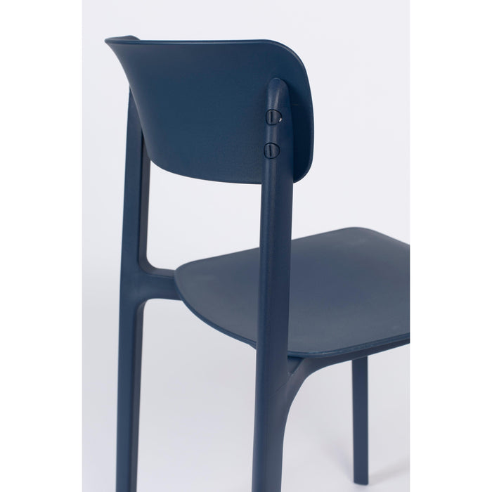 Eetkamerstoel Clive Donker Plastic Blauw 47x48 cm-Eetkamerstoelen-Creating Home