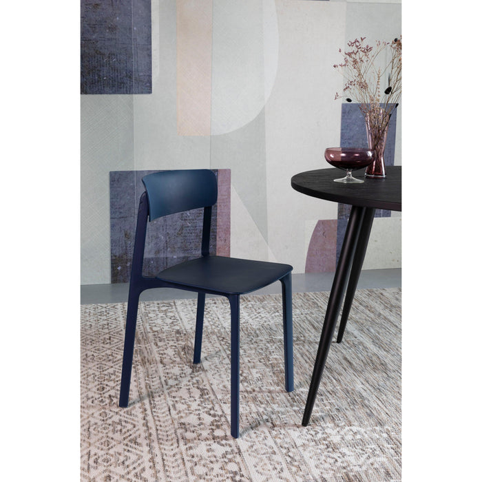 Eetkamerstoel Clive Donker Plastic Blauw 47x48 cm