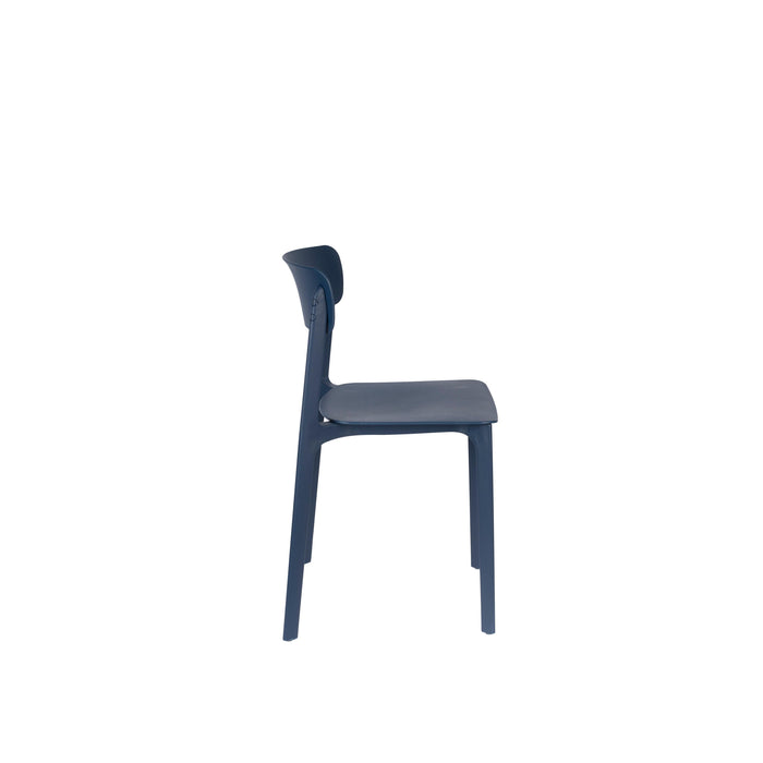Eetkamerstoel Clive Donker Plastic Blauw 47x48 cm-Eetkamerstoelen-Creating Home