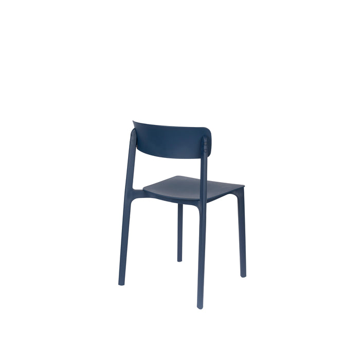 Eetkamerstoel Clive Donker Plastic Blauw 47x48 cm-Eetkamerstoelen-Creating Home