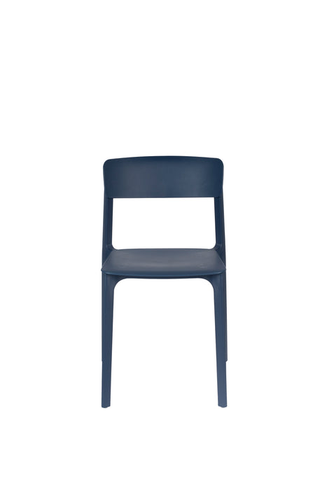 Eetkamerstoel Clive Donker Plastic Blauw 47x48 cm-Eetkamerstoelen-Creating Home