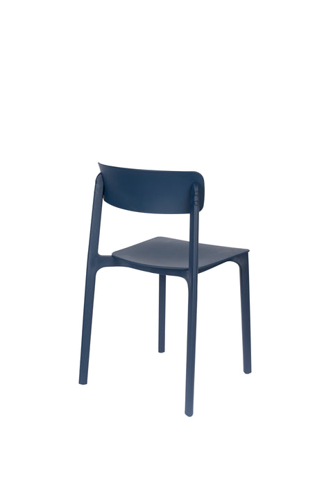 Eetkamerstoel Clive Donker Plastic Blauw 47x48 cm-Eetkamerstoelen-Creating Home
