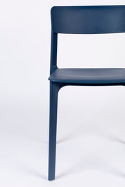 Eetkamerstoel Clive Donker Plastic Blauw 47x48 cm-Eetkamerstoelen-Creating Home