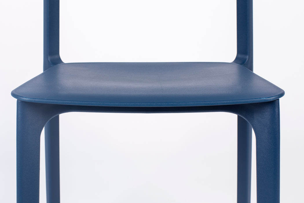 Eetkamerstoel Clive Donker Plastic Blauw 47x48 cm-Eetkamerstoelen-Creating Home