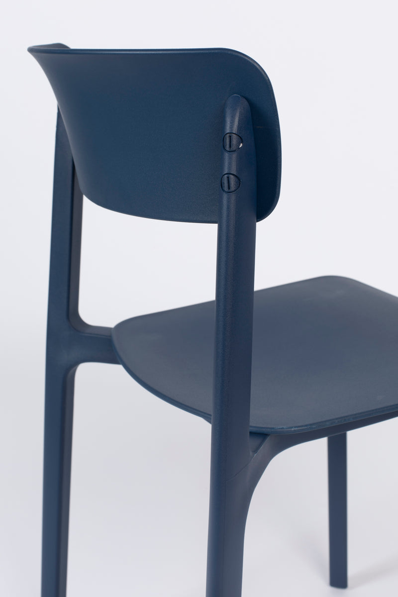 Eetkamerstoel Clive Donker Plastic Blauw 47x48 cm-Eetkamerstoelen-Creating Home