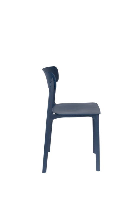 Eetkamerstoel Clive Donker Plastic Blauw 47x48 cm-Fauteuils-Creating Home