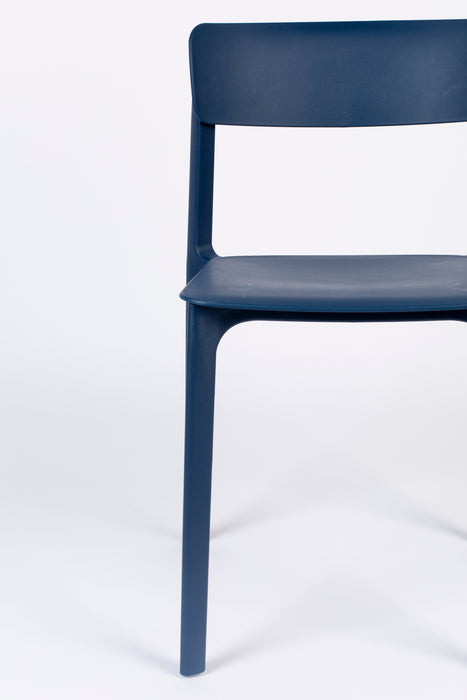 Eetkamerstoel Clive Donker Plastic Blauw 47x48 cm-Fauteuils-Creating Home
