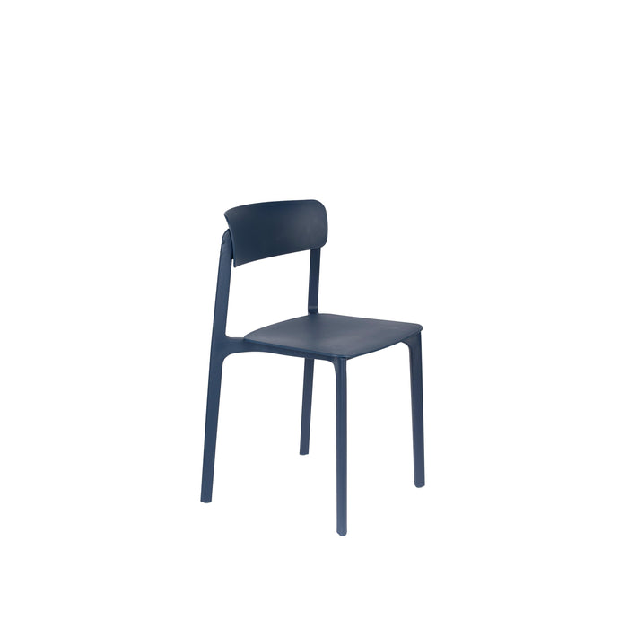 Eetkamerstoel Clive Donker Plastic Blauw 47x48 cm-Fauteuils-Creating Home