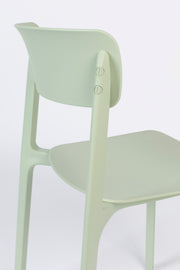 Eetkamerstoel Clive Light Plastic Groen 47x48 cm-Eetkamerstoelen-Creating Home