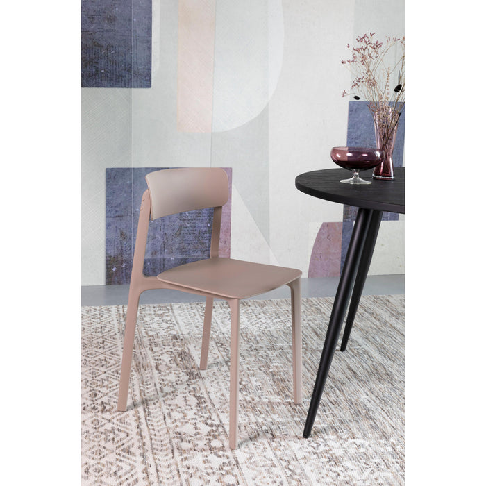 Eetkamerstoel Clive Plastic Bruin 47x48 cm-Eetkamerstoelen-Creating Home