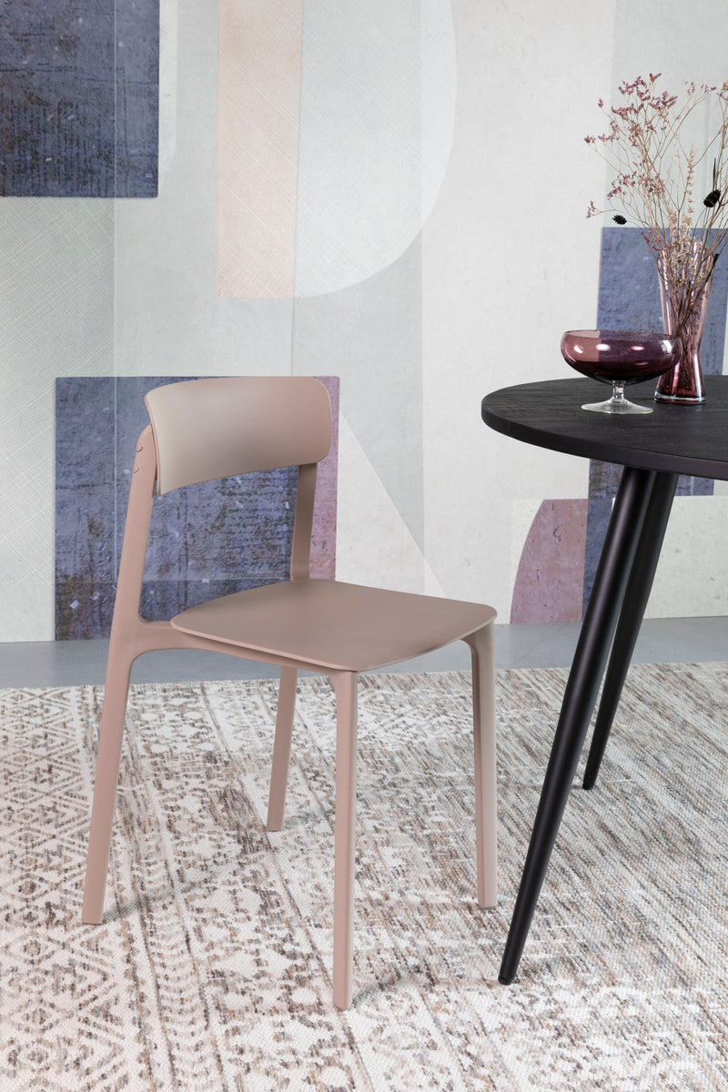 Eetkamerstoel Clive Plastic Bruin 47x48 cm-Eetkamerstoelen-Creating Home
