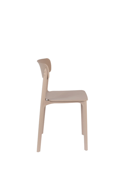 Eetkamerstoel Clive Plastic Bruin 47x48 cm-Eetkamerstoelen-Creating Home