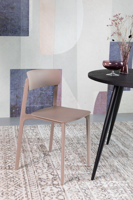 Eetkamerstoel Clive Plastic Bruin 47x48 cm-Fauteuils-Creating Home