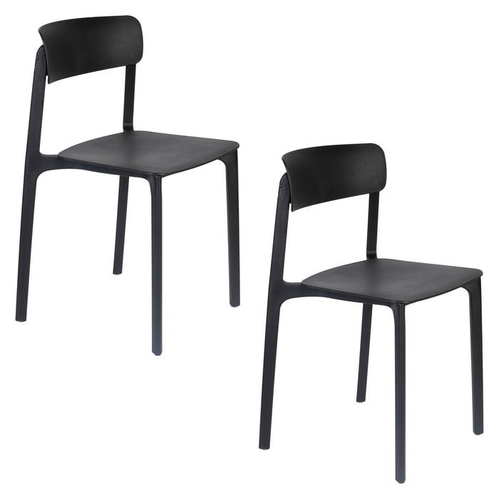 Eetkamerstoel Clive Plastic Zwart 47x48 cm