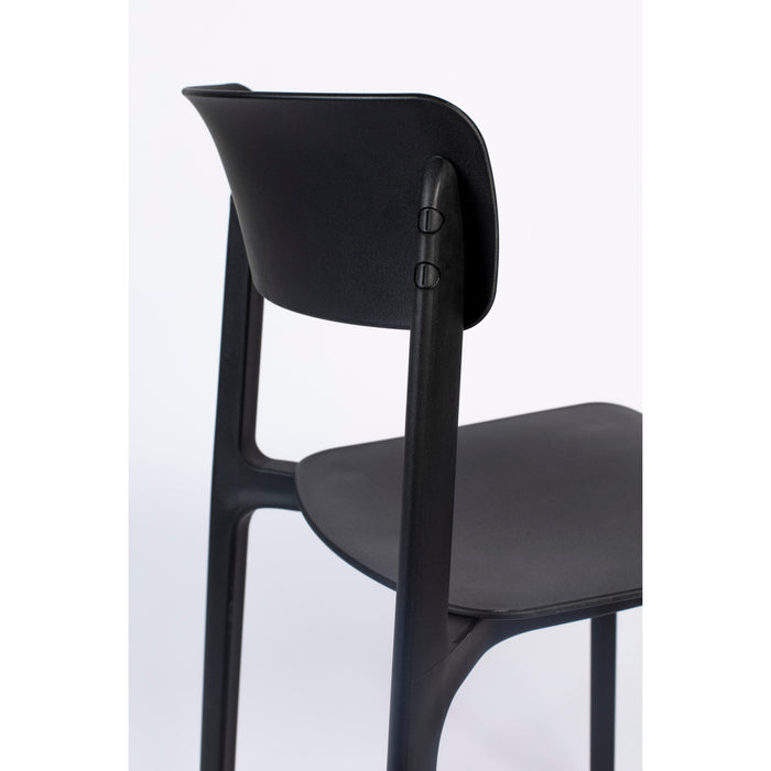 Eetkamerstoel Clive Plastic Zwart 47x48 cm-Eetkamerstoelen-Creating Home