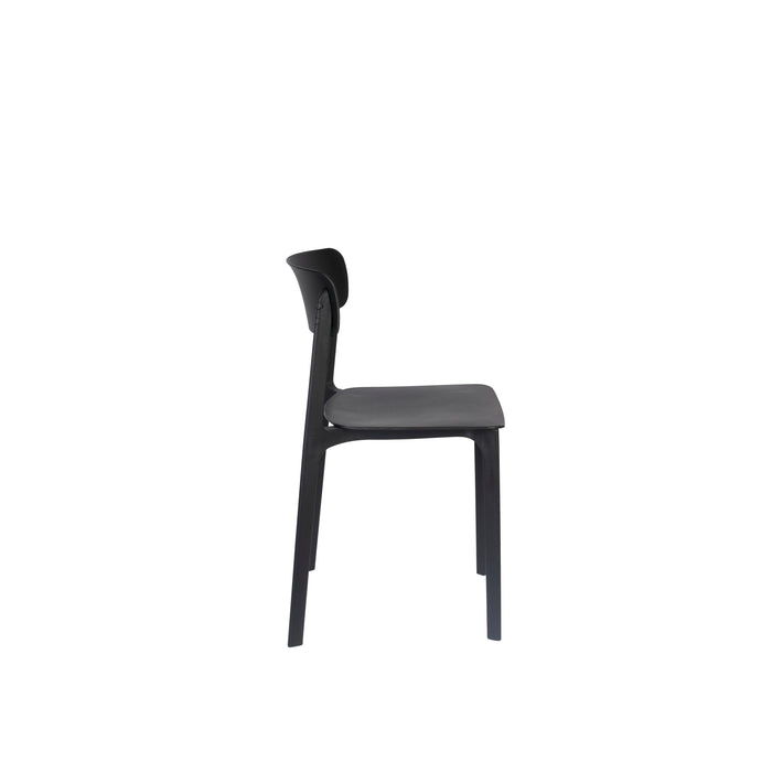 Eetkamerstoel Clive Plastic Zwart 47x48 cm-Eetkamerstoelen-Creating Home