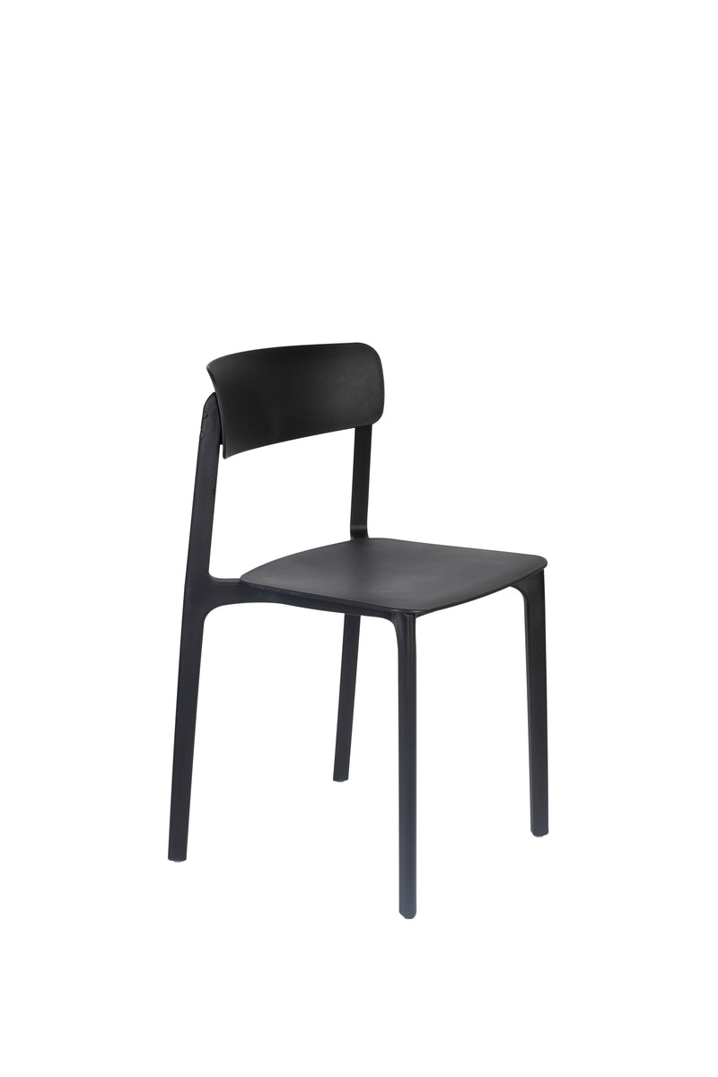 Eetkamerstoel Clive Plastic Zwart 47x48 cm-Eetkamerstoelen-Creating Home