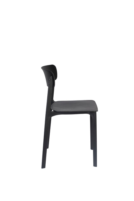 Eetkamerstoel Clive Plastic Zwart 47x48 cm-Eetkamerstoelen-Creating Home