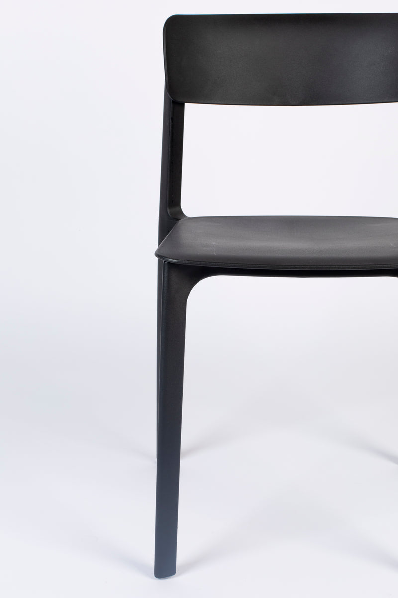 Eetkamerstoel Clive Plastic Zwart 47x48 cm-Eetkamerstoelen-Creating Home