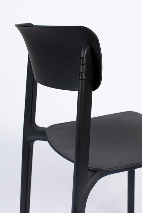 Eetkamerstoel Clive Plastic Zwart 47x48 cm-Fauteuils-Creating Home