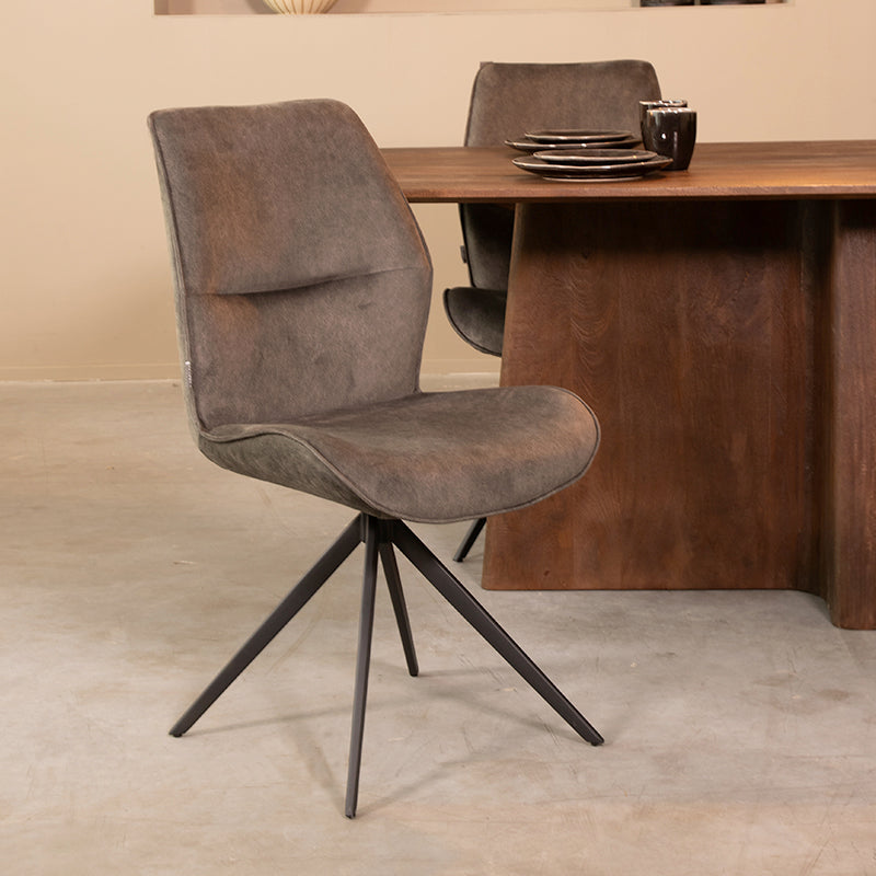 Eetkamerstoel Comfy Antraciet Cosmo 48x64x91 cm-Eetkamerstoelen-LABEL51