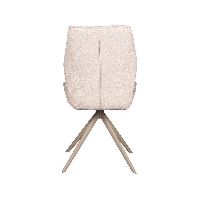Eetkamerstoel Comfy Naturel Boucle Taupe Metalen Frame-Eetkamerstoelen-LABEL51