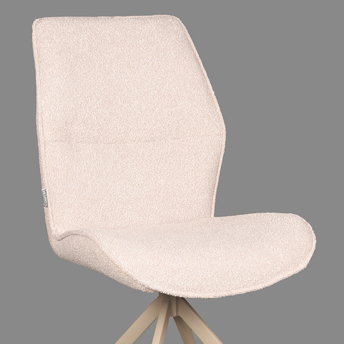 Eetkamerstoel Comfy - Naturel - Boucle - Taupe Metalen Frame-Eetkamerstoelen-LABEL51