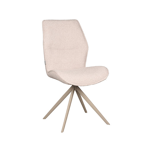 Eetkamerstoel Comfy - Naturel - Boucle - Taupe Metalen Frame-Eetkamerstoelen-LABEL51
