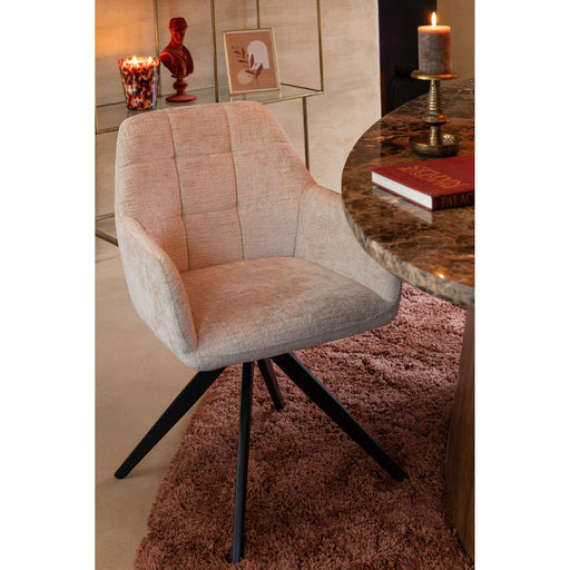 Eetkamerstoel Crème Ijzer 56 cm 56.5x58x85 cm-Eetkamerstoelen-J-Line
