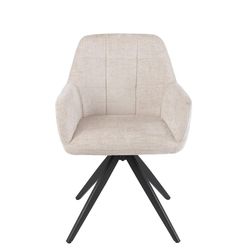 Eetkamerstoel Crème Ijzer 56 cm 56.5x58x85 cm-Eetkamerstoelen-J-Line